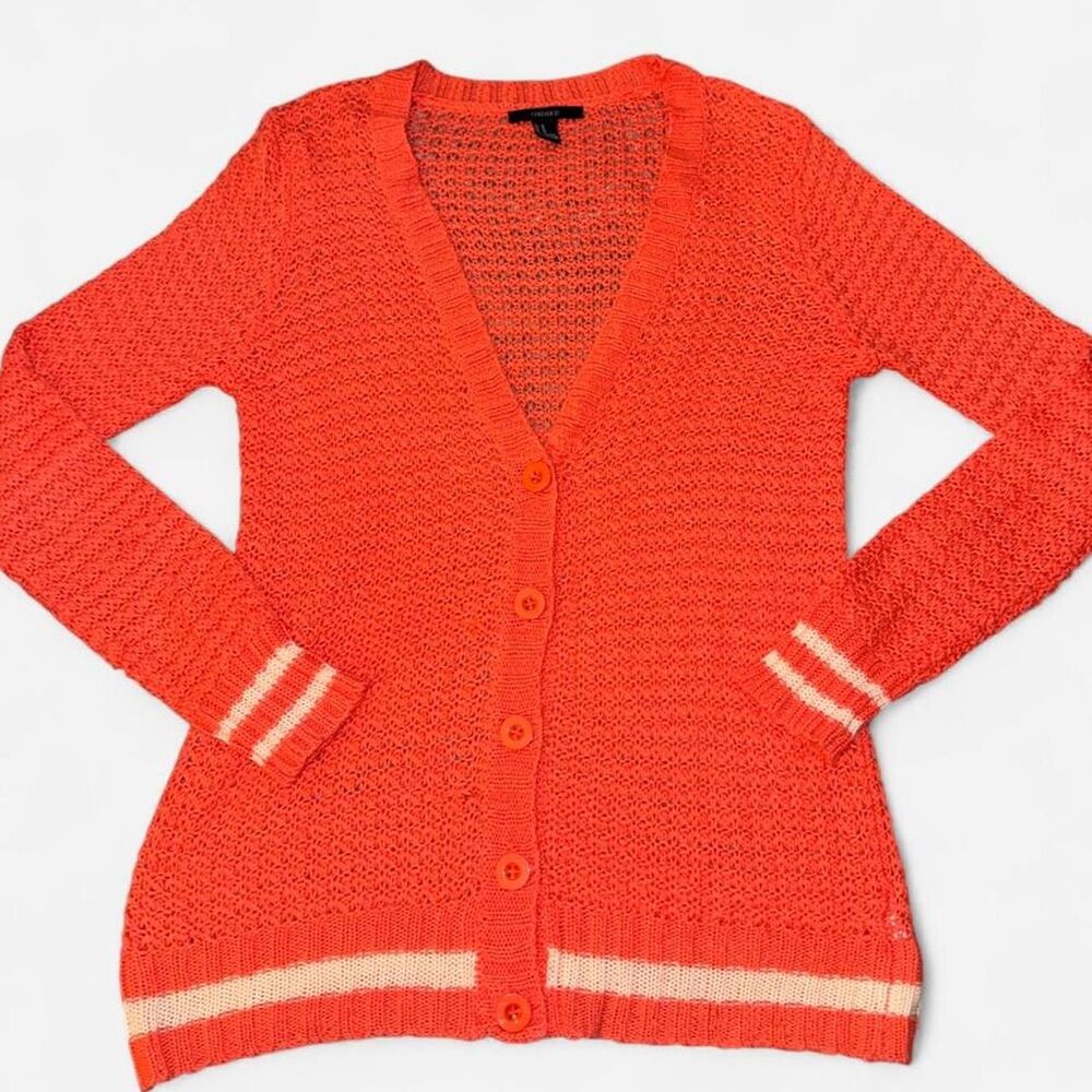 Forever-21 Women's Orange and Pink Cardigan